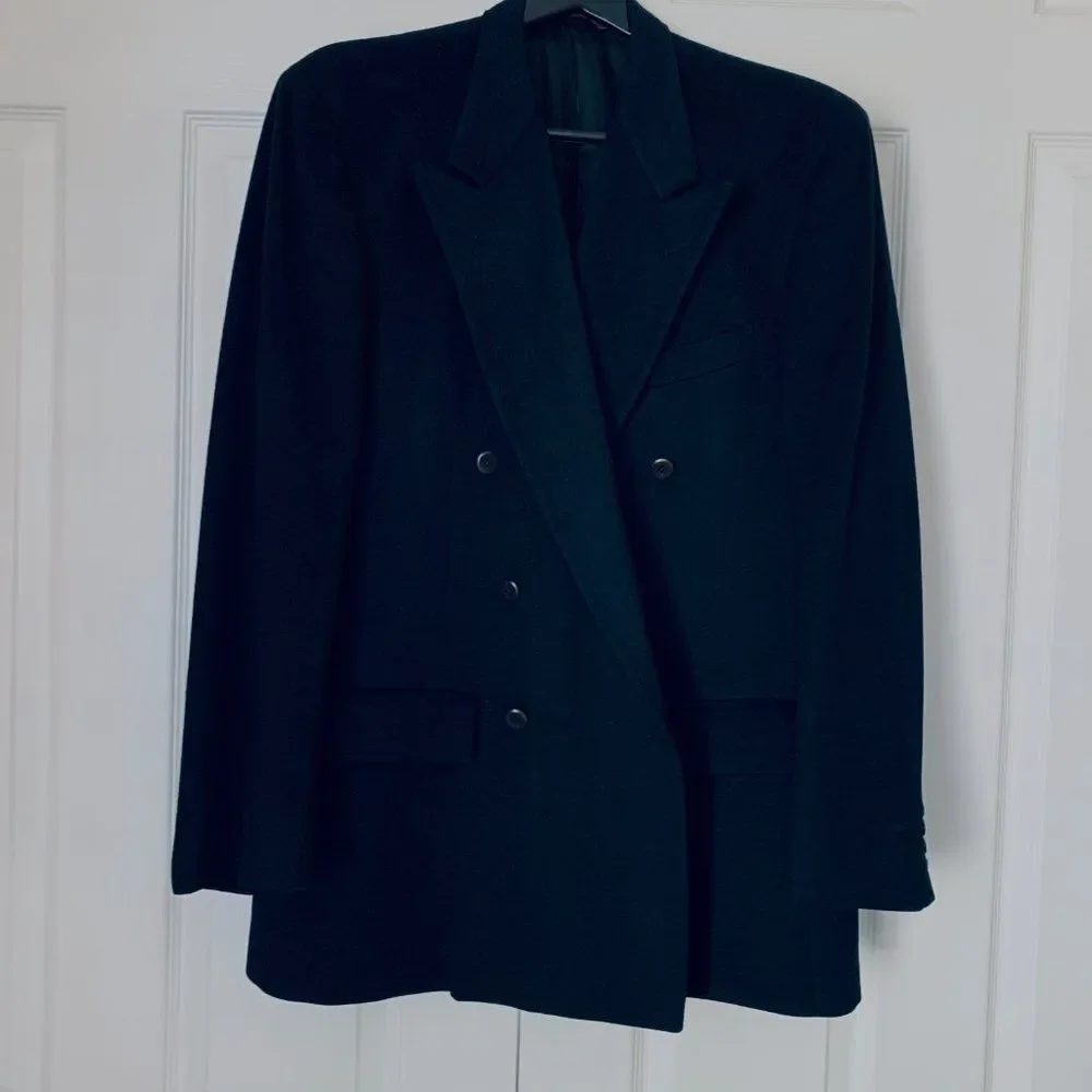 NORDSTROM CLASSICS 100% Cashmere Double Breasted Sport Jacket Black Men’s